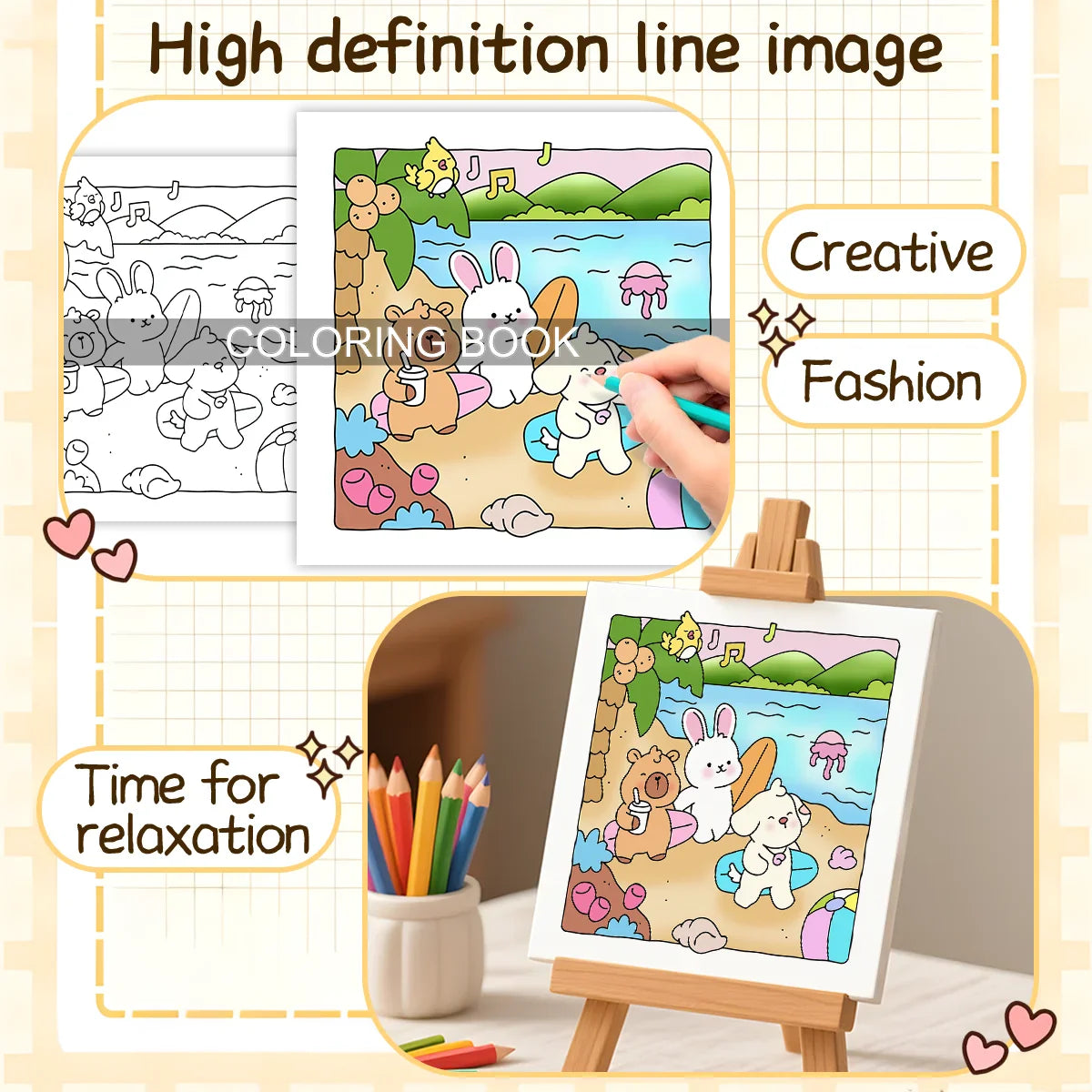 Charming Summer Coloring Book